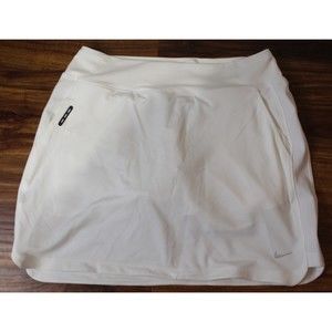 Nike Tennis Skirt Skort White Size M with Back Pockets